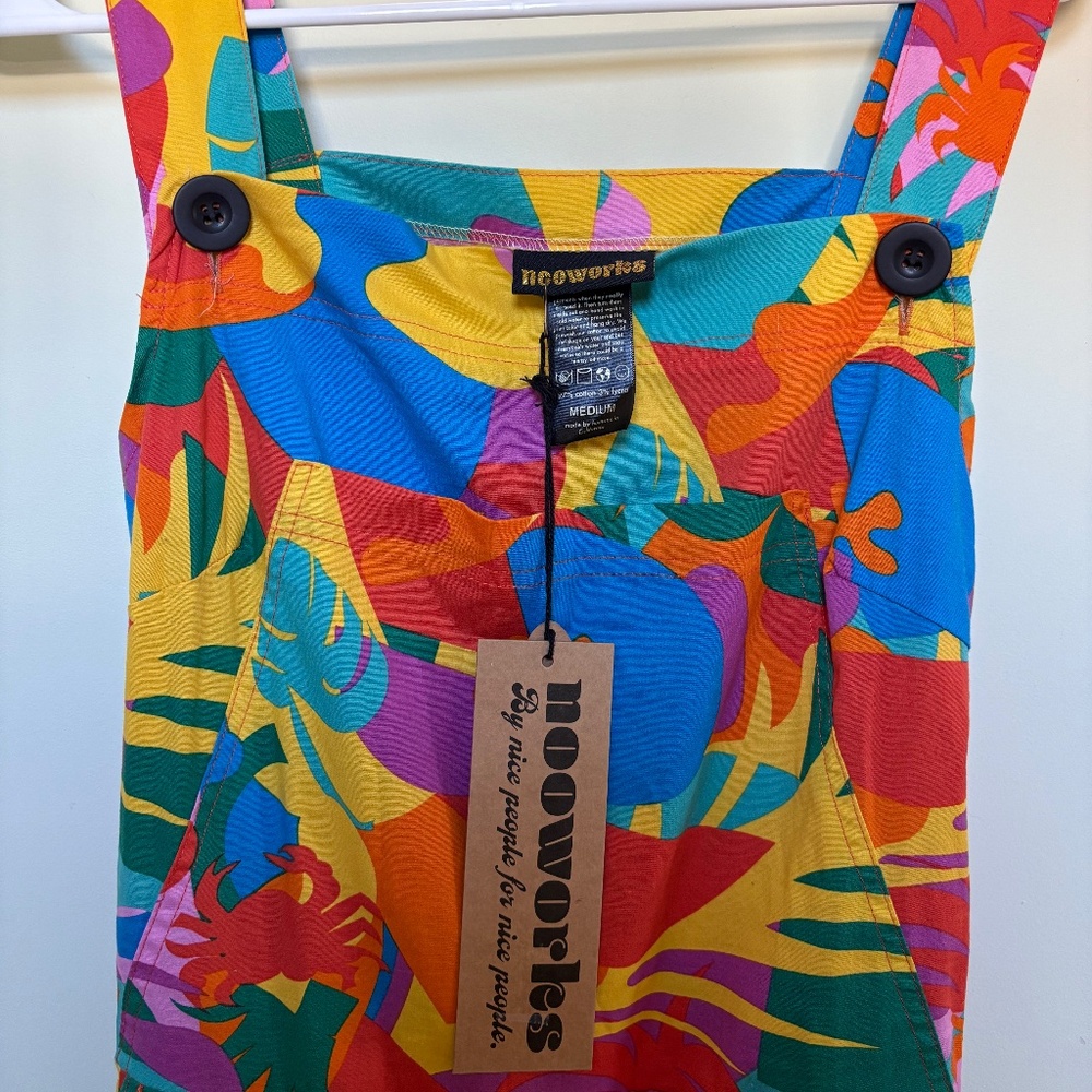 NWT- Nooworks Vibrant Multicolor Tropical Print Jumpsuit Romper